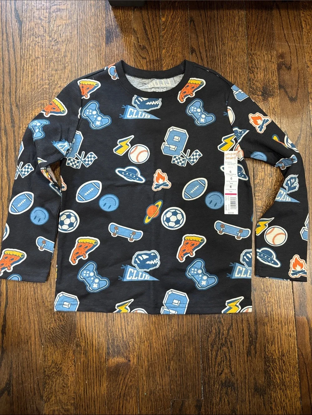 Jumping Beans icon printed long sleeve tee size 6